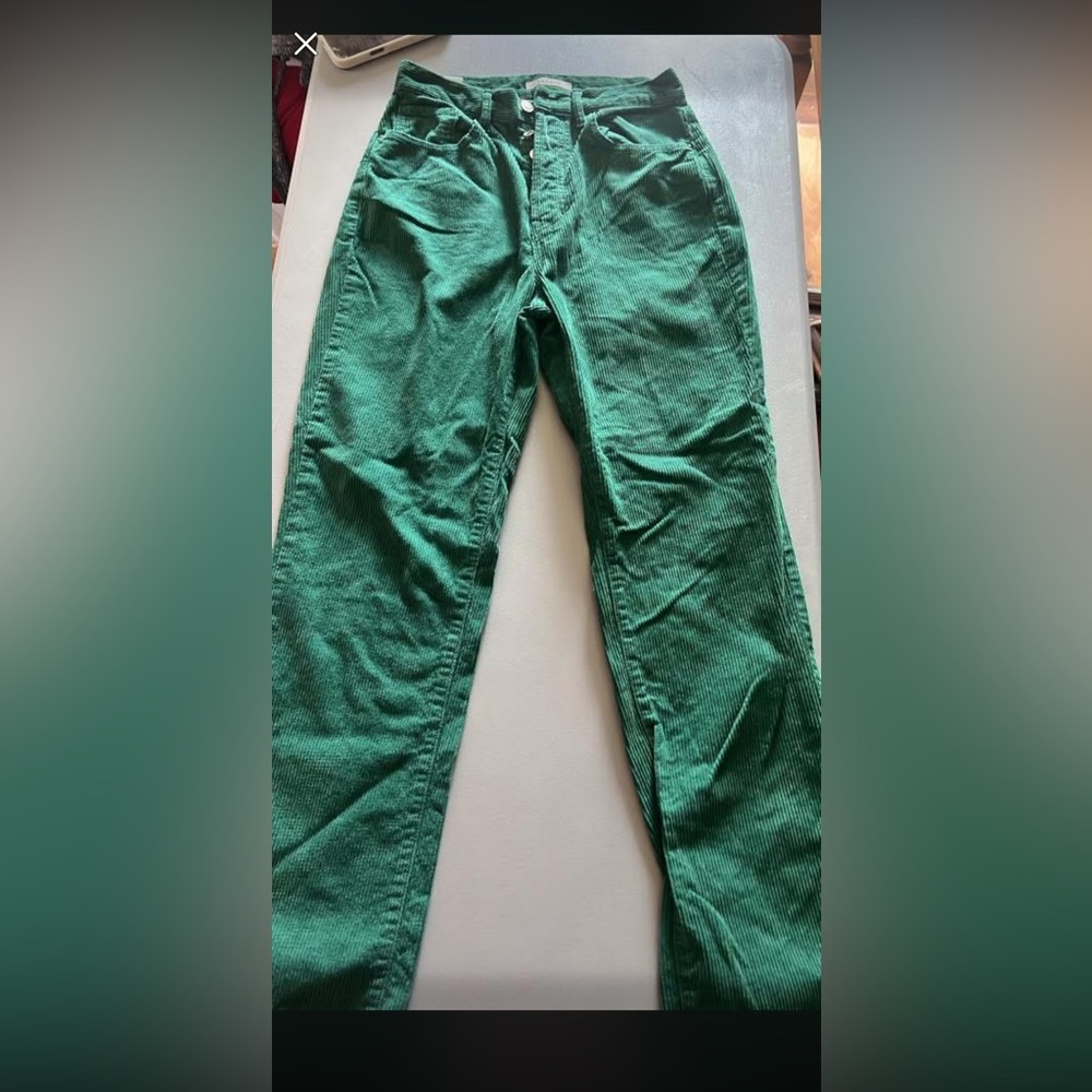 Green Corduroy PacSun Dad Jeans
